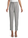 CUPCAKES AND CASHMERE Lindley Paperbag Waist Plaid Crop Pants,0400012885409