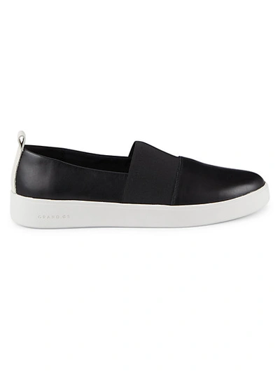 Cole Haan Grand Ambition Slip-on Leather Sneakers In Black