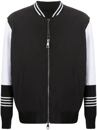 Neil Barrett Stripe-detail Bomber Jacket In Black