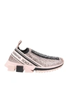 Dolce & Gabbana Sorrento Pink Polyester Slip On Sneakers In Pink