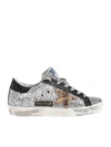 Golden Goose Silver-tone Leather Superstar Sneakers In Argento