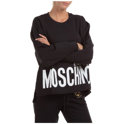 Moschino Double Question Mark Sweatshirt In Nero
