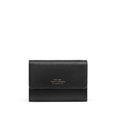 Smythson Small Panama Wallet In Black
