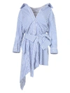 ALEXANDER WANG Blue And White Striped Deconstructed Shirt Dress,1WC2206300