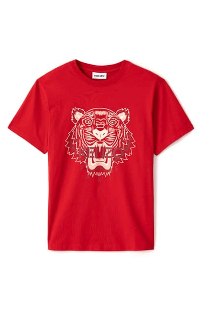 Kenzo Classic Tiger Graphic Tee In Cherry