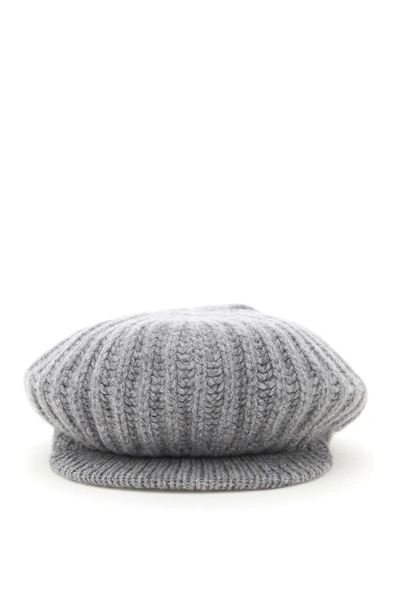 Max Mara Mandare Flat Cap In Grey