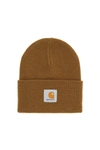 Carhartt Logo-patch Beanie In Brown