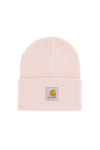 Carhartt Turn-up Logo Beanie In Pink