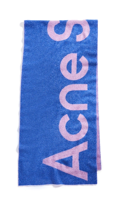 Acne Studios Toronty Logo Scarf In Lilac/purple