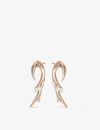 SHAUN LEANE CHERRY BLOSSOM ROSE GOLD-PLATED VERMEIL SILVER AND PEARL EARRINGS,R03649829
