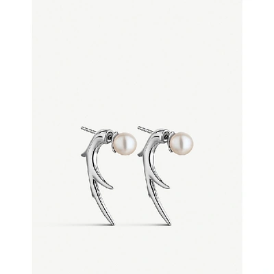 Shaun Leane Cherry Blossom Talon Sterling Silver And Pearl Earrings