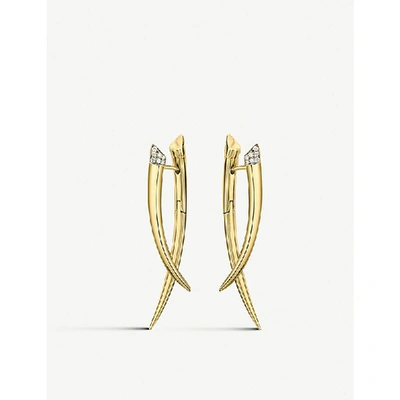Shaun Leane Crossover Yellow Gold-vermeil And 0.11ct White-diamond Drop Earrings
