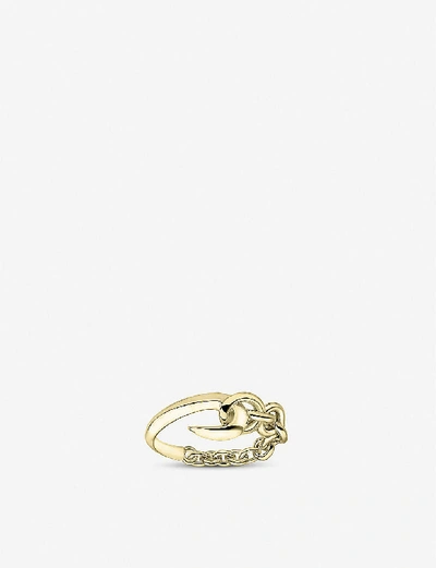 SHAUN LEANE WOMENS HOOK AND CHAIN YELLOW GOLD VERMEIL RING,30447487
