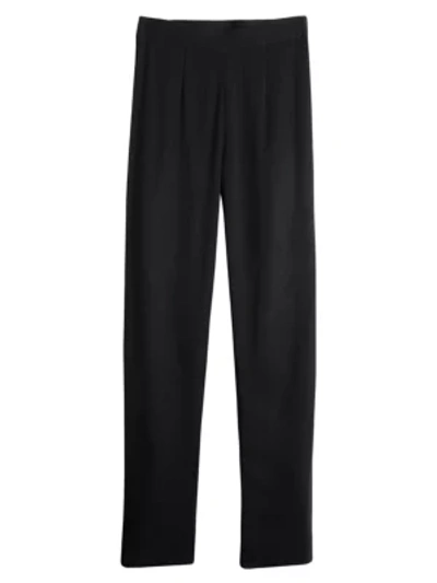 Misook Plus Size Straight-leg Knit Pull-on Trousers In Black