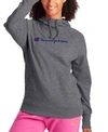 Champion Women's Cotton Powerblend Logo Hoodie In Grey