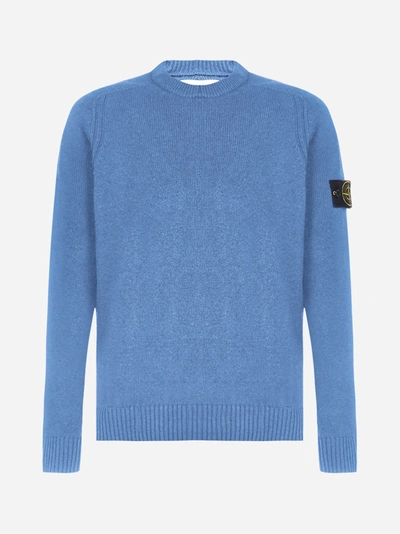 Stone Island Wool Blend Sweater In Blue