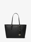 Michael Kors Jet Set Travel Small Saffiano Leather Top-zip Tote Bag In Black