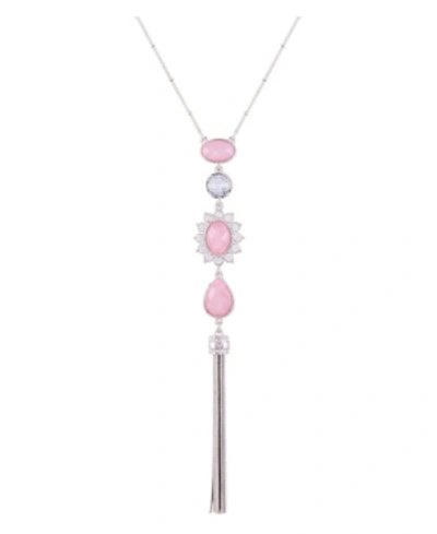 T Tahari Spring Romance Y Necklace In Silver
