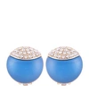 T TAHARI FROSTED LUCITE BUTTON CLIP EARRING