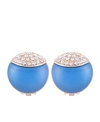 T Tahari Frosted Lucite Button Clip Earring In Gold