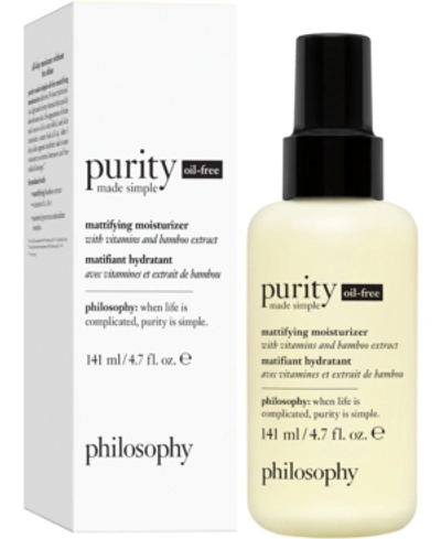 PHILOSOPHY PURITY MADE SIMPLE OIL-FREE MATTIFYING MOISTURIZER, 4.7-OZ.