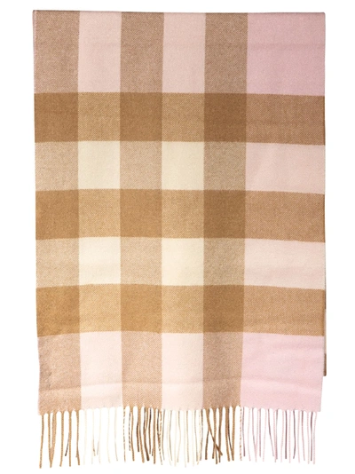 Burberry Half Mega Check Scarf In Alabaster