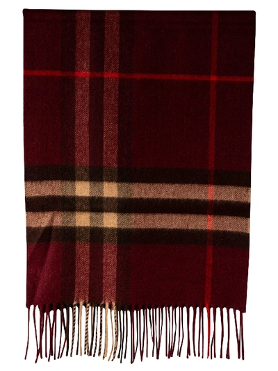 Burberry Giant Check Scarf In Burgundy