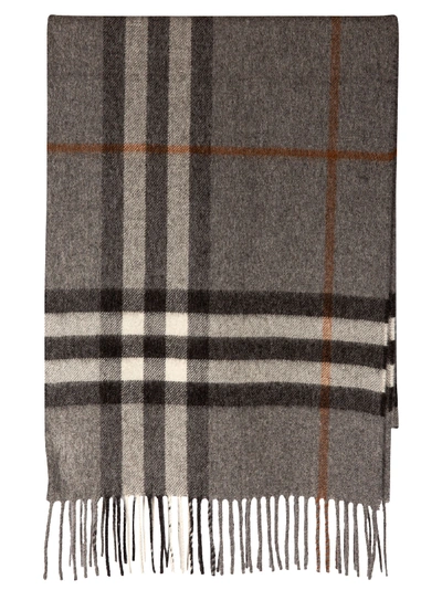 Burberry Giant Check Scarf In Grey