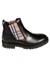 BURBERRY SIDE CHECK ELASTIC CHELSEA BOOTS,11464677