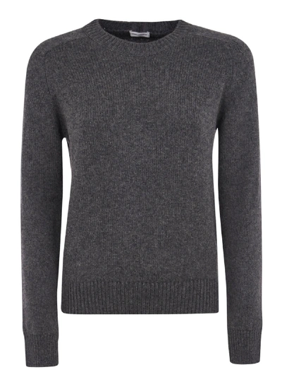 Saint Laurent Classic Ribbed Sweater In Anthracite
