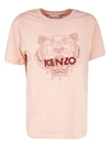 Kenzo Tiger Print Cotton T-shirt In Pink