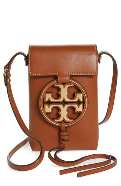 Tory Burch Miller Leather Phone Crossbody Bag In Aged Camello | ModeSens