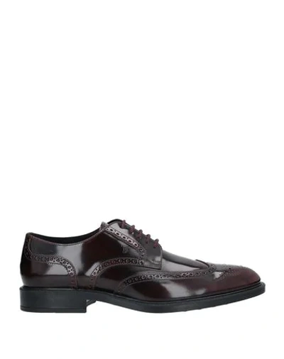 Tod's Lace-up Shoes In Deep Purple