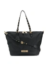 MOSCHINO LOGO PLAQUE TOTE BAG