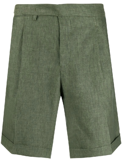 Briglia 1949 Tailored Linen Shorts In Green