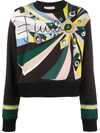 EMILIO PUCCI EMBROIDERED ABSTRACT-PRINT SWEATSHIRT