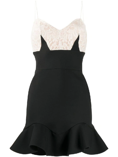Alexander Mcqueen Wool-blend And Lace Mini Dress In Black