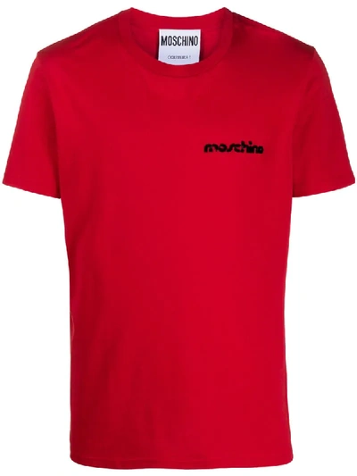 Moschino Chest Logo T-shirt In Red