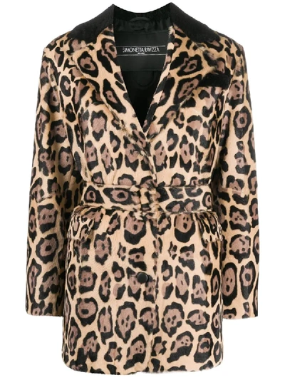 Simonetta Ravizza Francy Belted Leopard Coat In Neutrals