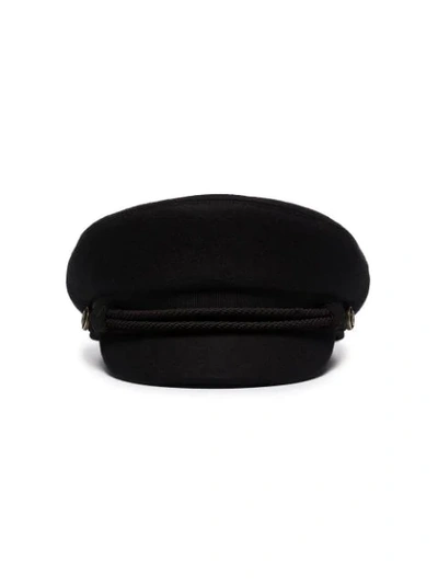 Saint Laurent Grosgrain-trimmed Wool-blend Felt Cap In Black