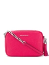 Michael Michael Kors Ginny Grained-effect Crossbody Bag In Pink