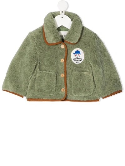 Bobo Choses Babies' Patch Faux-shearling Jacket In Green