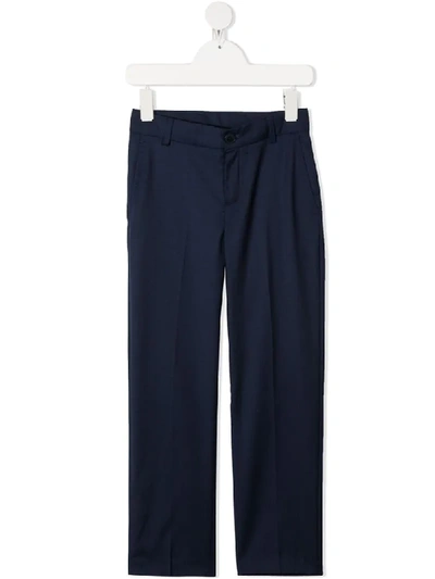 Hugo Boss Kids' Tailored Chino Trousers In Blue