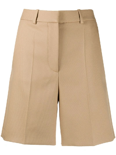Stella Mccartney High-waisted Mid-length Shorts In Neutrals