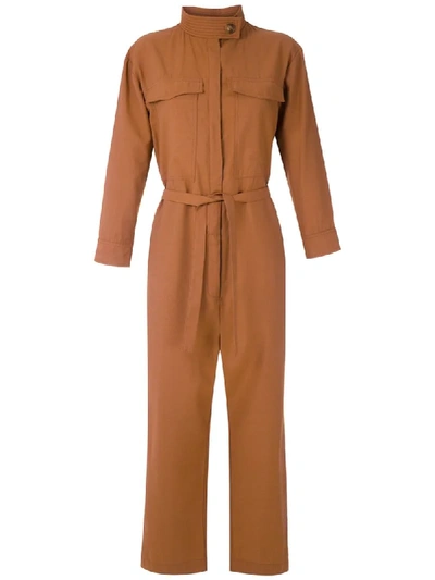 Egrey Lunna High Neck Boilersuit In Brown