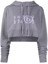 MM6 MAISON MARGIELA CROPPED NUMBER PRINT HOODIE