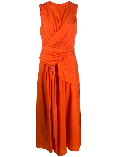 Christian Wijnants Drape Detail Dress In Orange