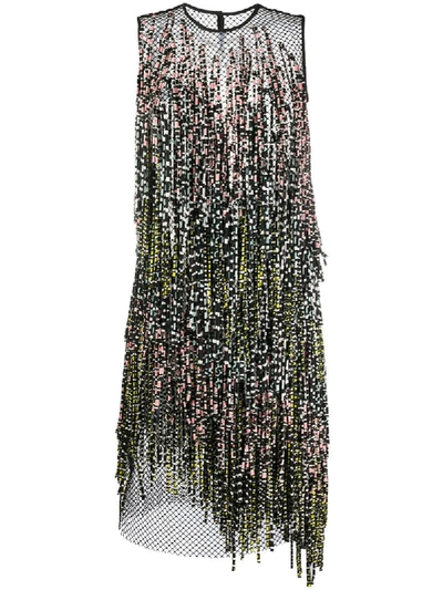 Christian Wijnants Printed Fringe Dress In Black