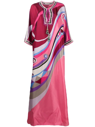 Emilio Pucci Occhi-print Silk Dress In Pink