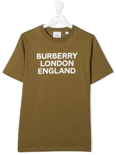 Burberry Kids' Logo Print T-shirt In Green
